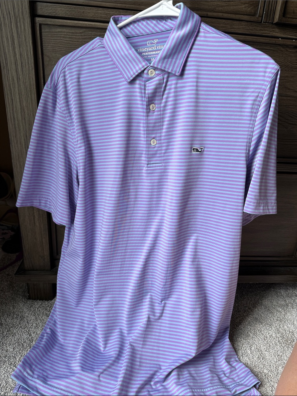 Vineyard Vines Men’s Lavender and light blue  Striped Polo